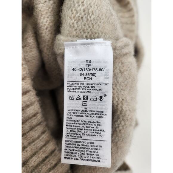 Banana Republic Newmar Oversized Cowl Neck Sweater in Oatmeal Size XS NWT Wool - Picture 9 of 9